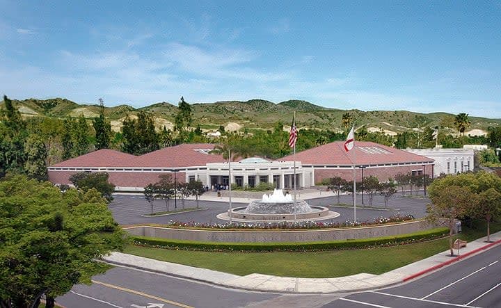 The Richard M. Nixon Presidential Library and Museum in Yorba Linda, California, where Nixon was born and is buried