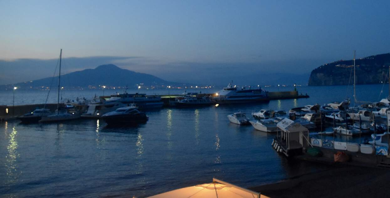 Mount Vesuvius at night from Sorrento