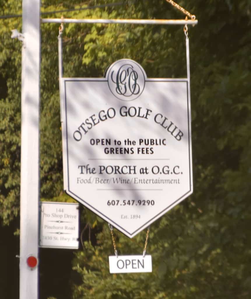 The sign at Otsego Golf Club