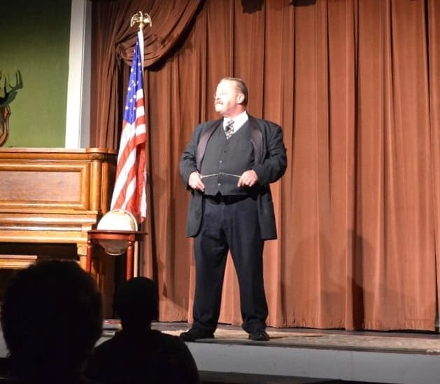 Joe Wiegand performing as Theodore Roosevelt