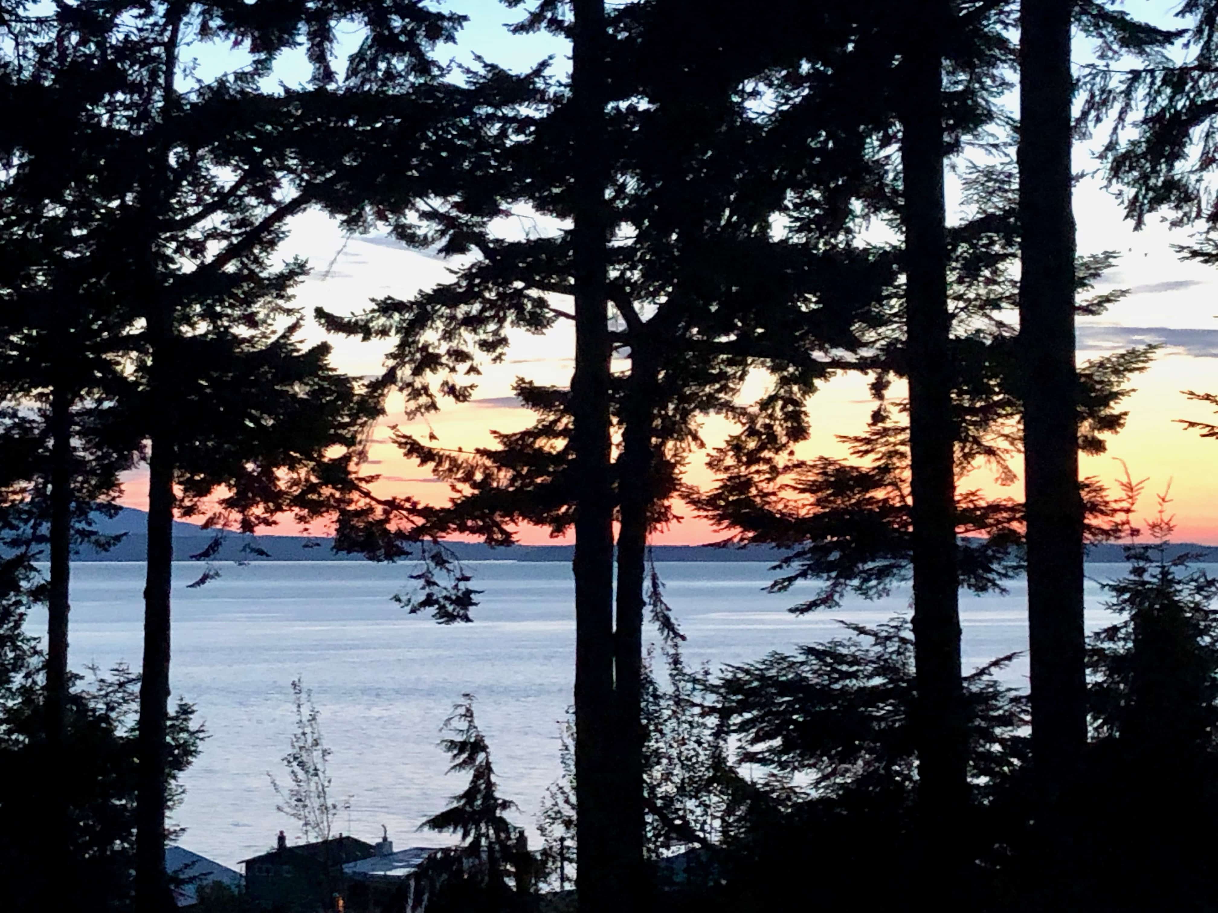 Sunset over Camp Wilson on Whidbey Island