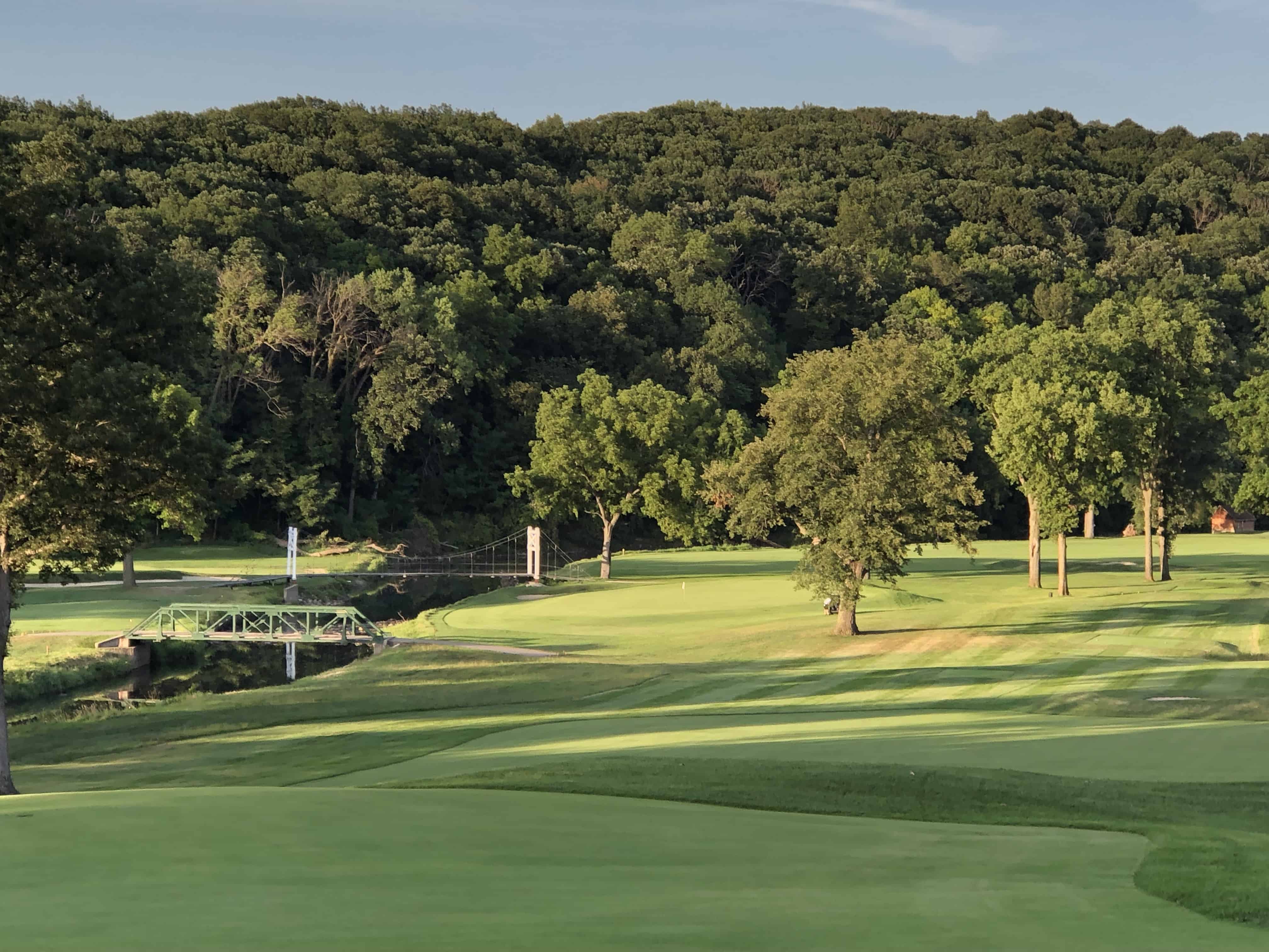 Bridges, both plain and suspension, on the Cedar Rapids Country Club course