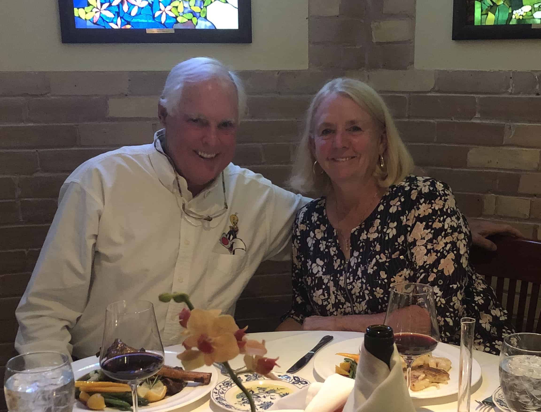 John and Janice celebrating their 20th anniversary at The Cellar