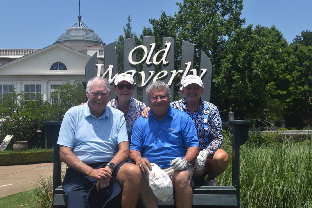 John, Bunny, Pete, and Janice at the Old Waverly chair
