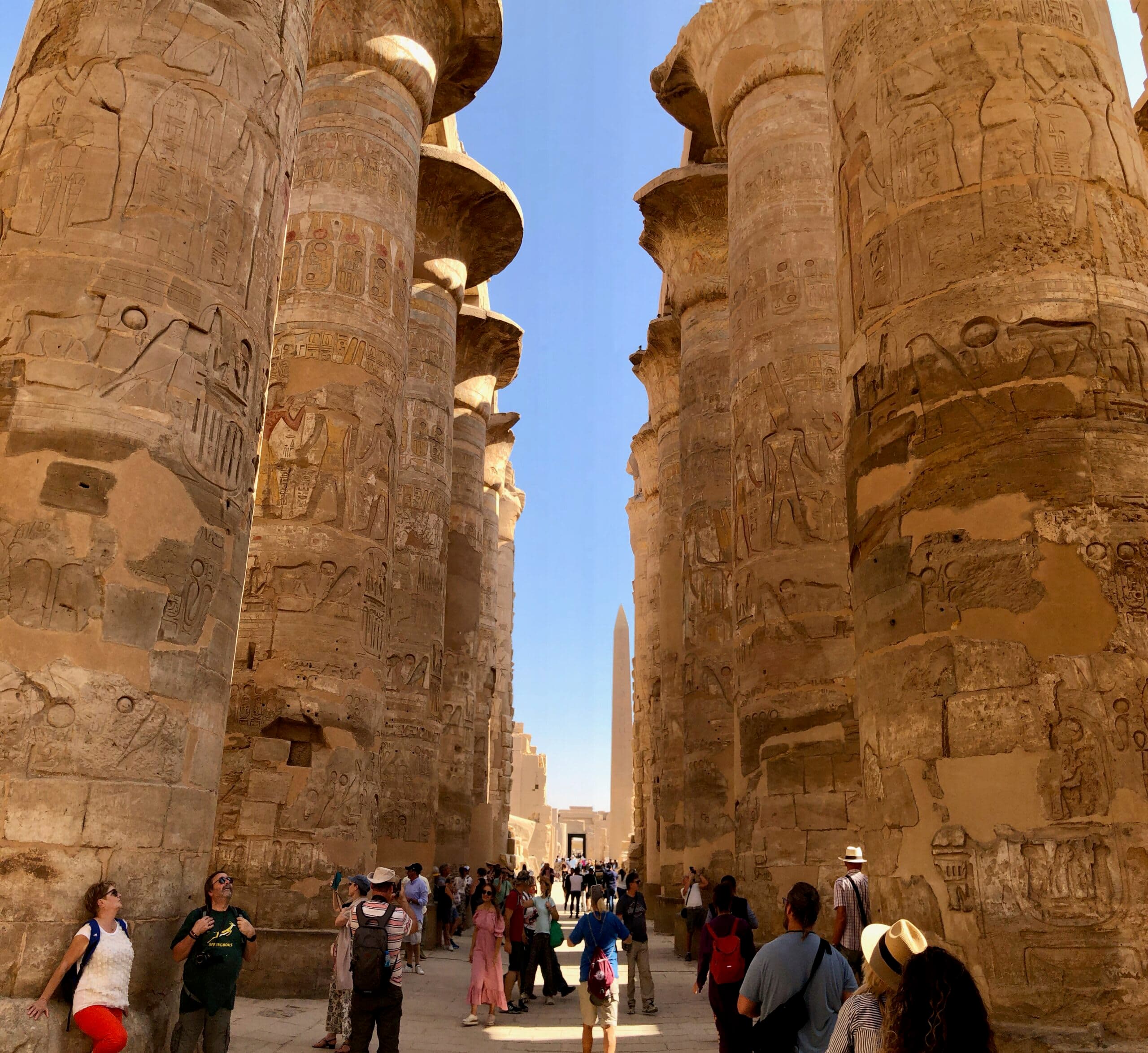 The columns of the Great Hypostyle Hall at Karnak