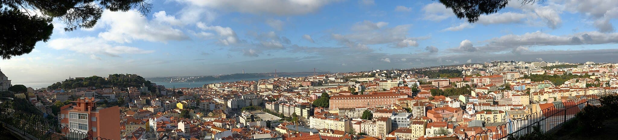 Panorama over Lisbon's rooftops from the Senhora do Monte viewpoint